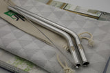 Set metalen smoothie rietjes in herbruikbaar zakje - 10mm breed - Geschikt voor o.a. shakes en smoothies