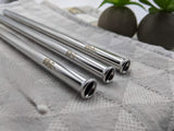 Set metalen smoothie rietjes in herbruikbaar zakje - 10mm breed - Geschikt voor o.a. shakes en smoothies